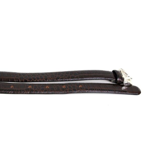 Ann Taylor CROCO BROWN GENUINE LEATHER 3/4"Wd DRESS WOMEN'S BELT Sz M (T11 - Picture 13 of 14